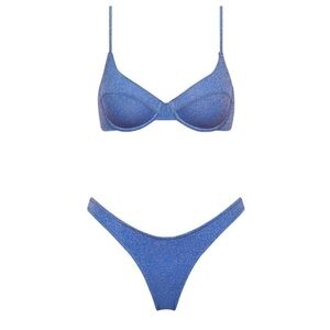Triangl Swimsuit- Sparkly blue! Top and bottom